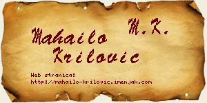 Mahailo Krilović vizit kartica